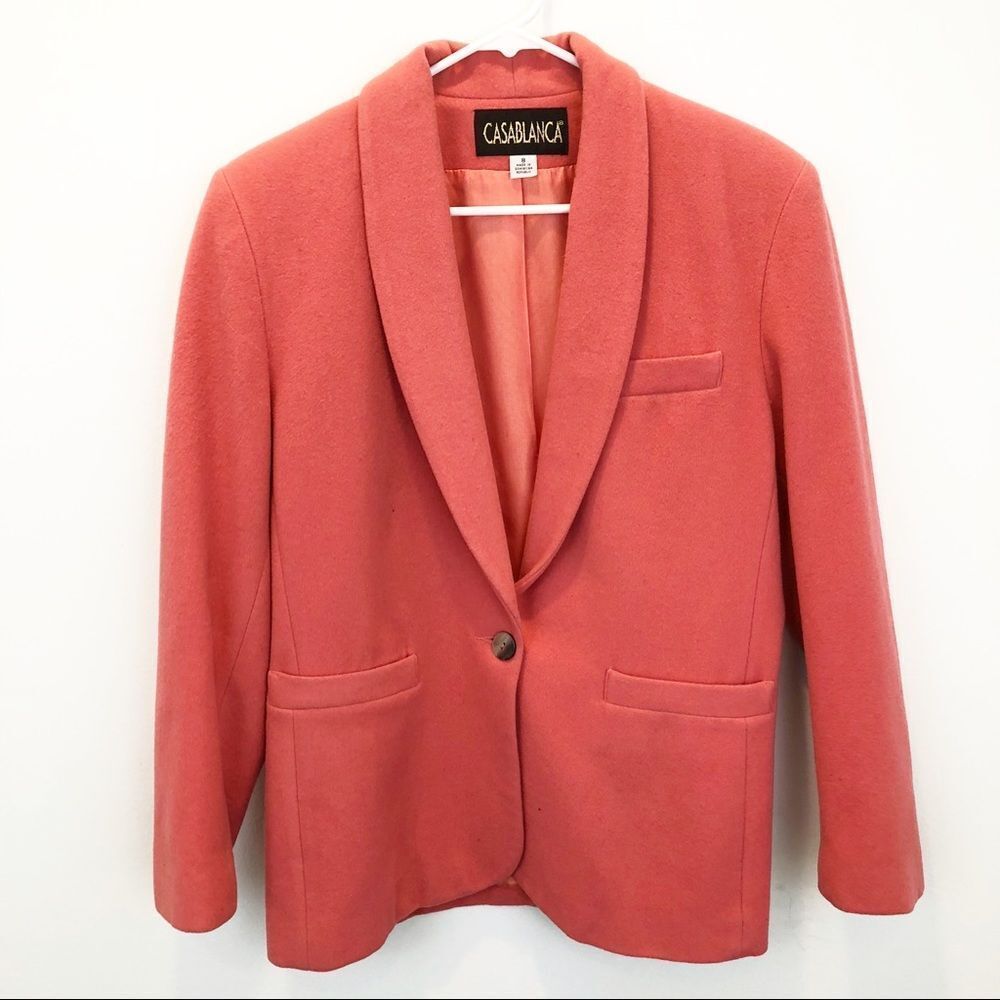 Casablanca Wool Blend One Button Blazer Size 8